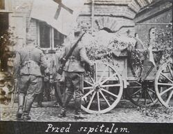 Funeral of the fallen soldiers of the 1st Greater Poland Uhlan Regiment and the 3rd Greater Poland Rifle in Igumen (Belarus), 14 August 1919.