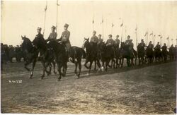 Parade of one of the squadrons of the 4th Greater Poland Uhlan Regiment (the 18th Pomeranian Uhlan Regiment), Poznań, 11 December 1919
