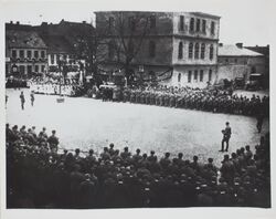 Insurgents taking the oath in the market square in Jutrosin