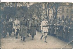 Gen. Charles Dupont during the swearing-in of the People&#039;s Guard in Poznań at Liberty Square, February 23, 1919